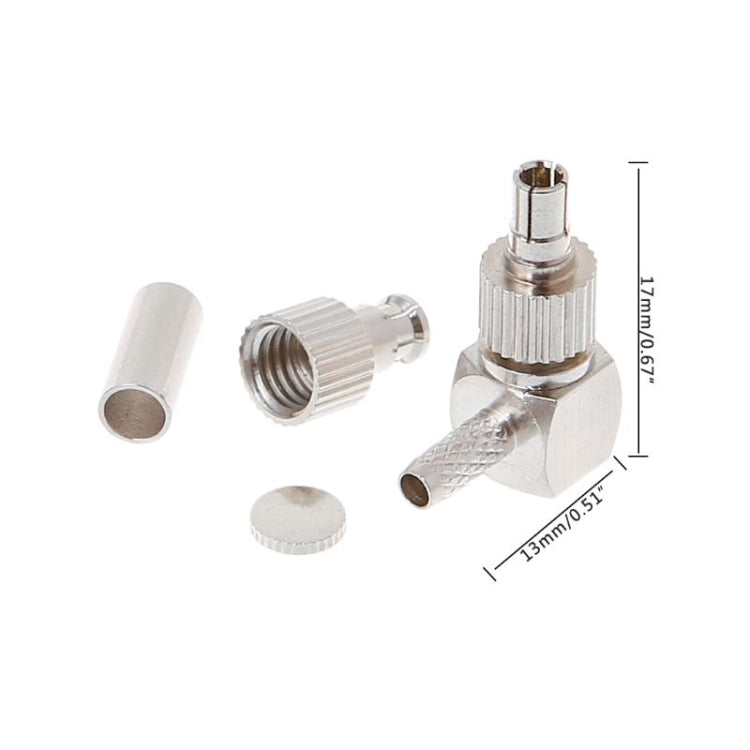 2-in-1 TS9 / CRC9 Stecker Rechtwinkliger HF-Koaxialkartenstecker für RG174 / 178 / 316 LMR100