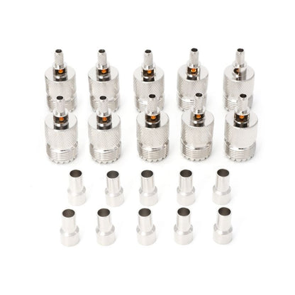 10 PCS UHF Female Jack SO239 Crimped RF Connector Coaxial Adapter for 2.5mm RG316 / RG179 and 2.85mm  RG174 LMR100