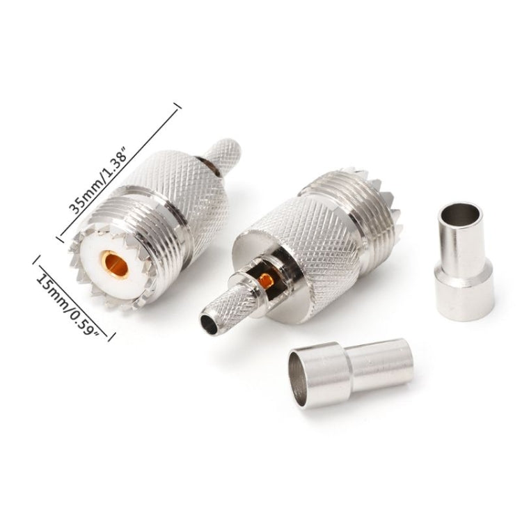 10 PCS UHF Female Jack SO239 Crimped RF Connector Coaxial Adapter for 2.5mm RG316 / RG179 and 2.85mm  RG174 LMR100