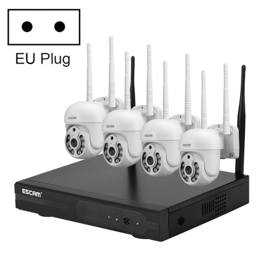 Kit de monitoreo inalámbrico ESCAM WNK714 con cámara domo HD de 4 canales y 3.0 millones de píxeles, NVR, enchufe australiano, SPC0100AU, SPC0100EU, SPC0100UK, SPC0100US