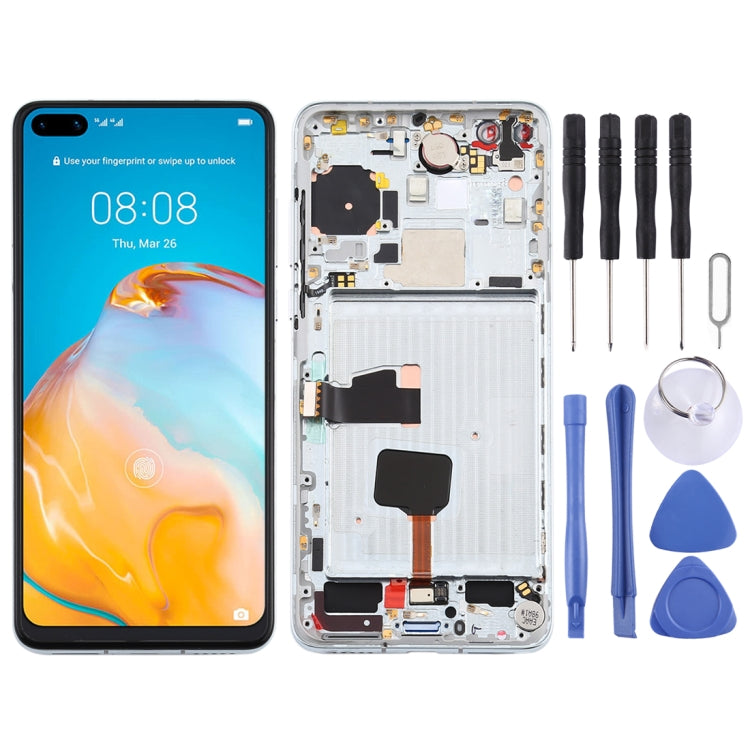 LCD Screen and Digitizer Full Assembly with Frame for Huawei P40