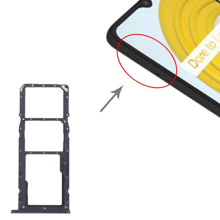For OPPO Realme C21 / Realme C21Y RMX3201,RMX3261  SIM Card Tray + SIM Card Tray + Micro SD Card Tray