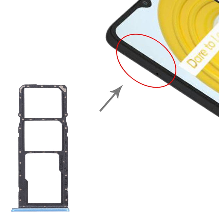 For OPPO Realme C21 / Realme C21Y RMX3201,RMX3261  SIM Card Tray + SIM Card Tray + Micro SD Card Tray, For OPPO Realme C21
