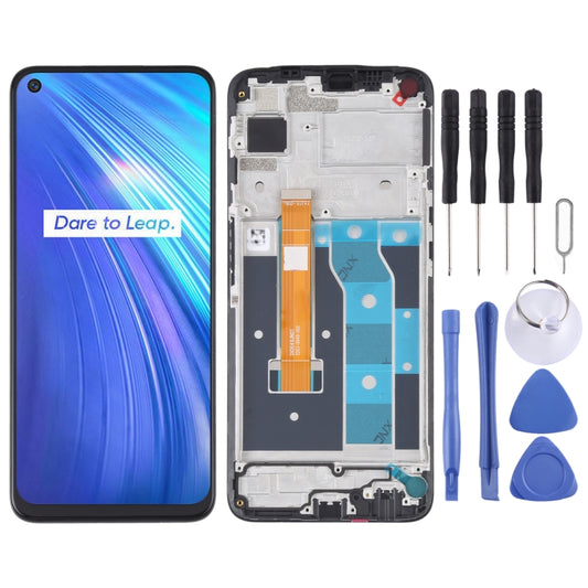 LCD Screen and Digitizer Full Assembly With Frame for OPPO Realme 6 RMX2001, For OPPO Realme 6