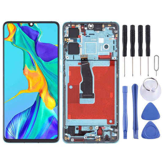 LCD Screen and Digitizer Full Assembly With Frame for Huawei P30, For Huawei P30, For Huawei P30 (Breathing Crystal)