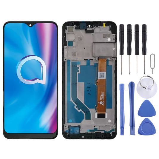 LCD Screen and Digitizer Full Assembly With Frame for Alcatel 1S 2020 OT5028 5028 5028Y 5028A 5028D 5028U, For Alcatel 1S 2020