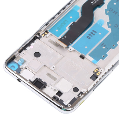 LCD-Bildschirm und Digitizer-Komplettset mit Rahmen für TCL 10L / 10 Lite T770H, für TCL 10L / 10 Lite (Silber)