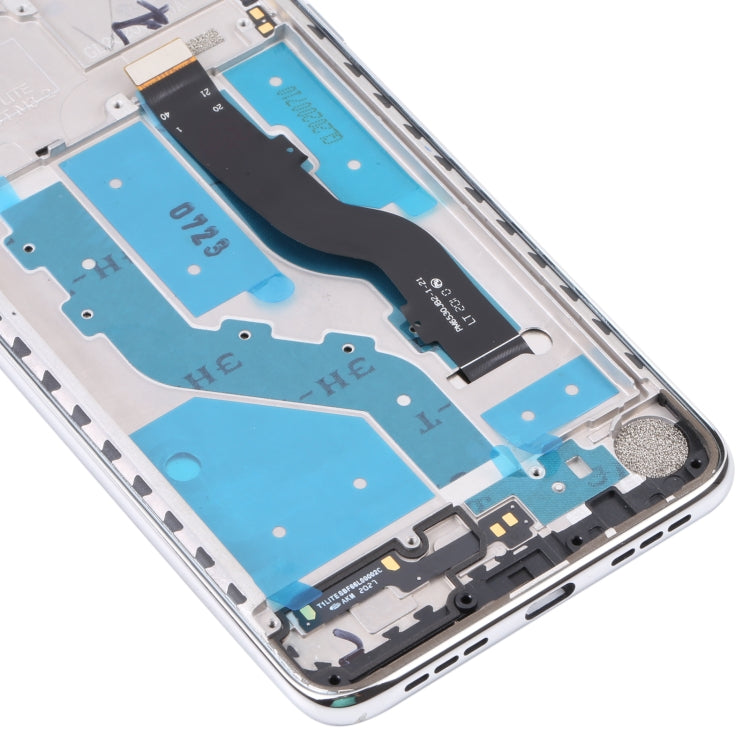 LCD-Bildschirm und Digitizer-Komplettset mit Rahmen für TCL 10L / 10 Lite T770H, für TCL 10L / 10 Lite (Silber)
