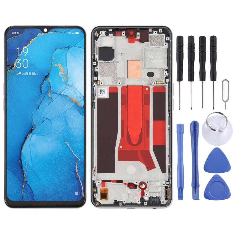 Écran LCD et numériseur complet d'origine avec cadre pour OPPO Reno3 5G/Reno3 Youth/F15/Find X2 Lite/K7 5G, pour OPPO Reno3 5G/Reno3 Youth/F15/Find X2 Lite/K7 5G, pour OPPO Reno3 5G