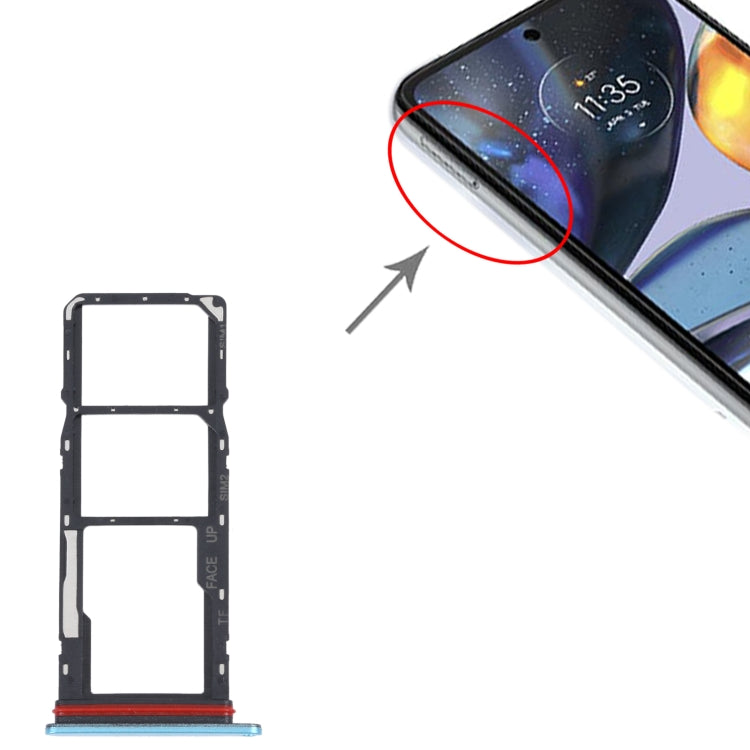 For Motorola Moto G22 SIM Card Tray + SIM Card Tray + Micro SD Card Tray, For Motorola Moto G22