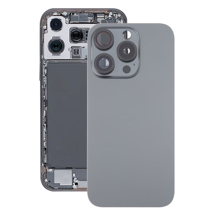 Pour iPhone 16 Pro, couvercle arrière de batterie d'origine en verre avec cache d'objectif d'appareil photo