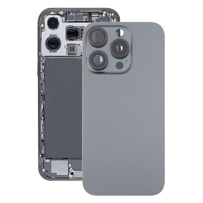 Pour iPhone 16 Pro, couvercle arrière de batterie d'origine en verre avec cache d'objectif d'appareil photo