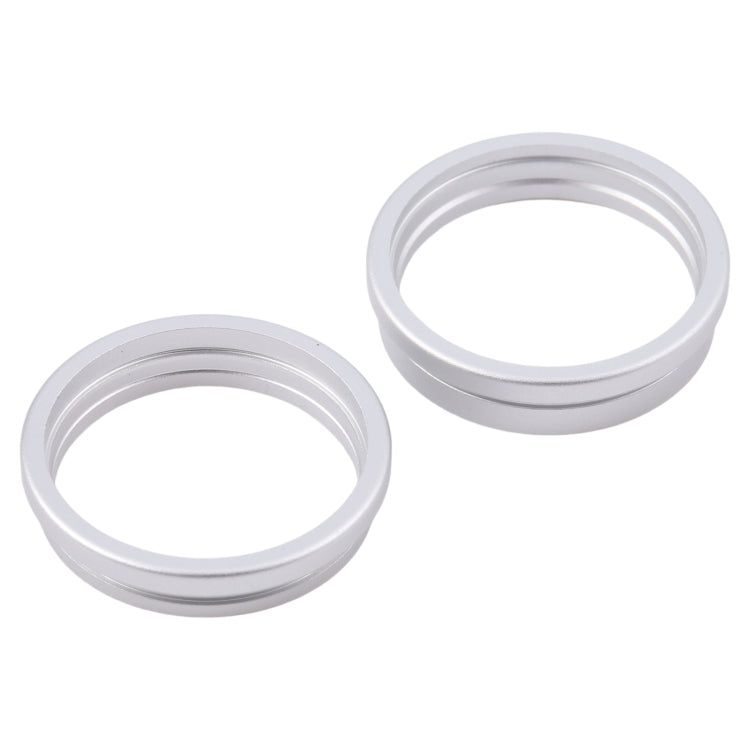 For iPhone 16 2pcs/set Rear Camera Glass Lens Metal Outside Protector Hoop Ring, For iPhone 16