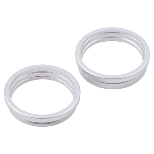 For iPhone 16 2pcs/set Rear Camera Glass Lens Metal Outside Protector Hoop Ring, For iPhone 16
