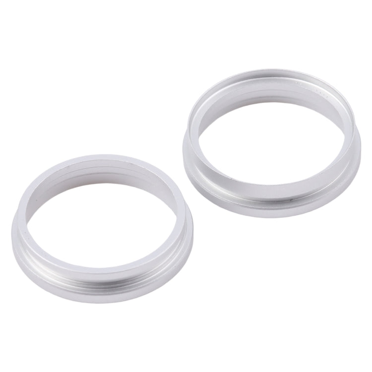 For iPhone 16 2pcs/set Rear Camera Glass Lens Metal Outside Protector Hoop Ring, For iPhone 16