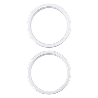 For iPhone 16 2pcs/set Rear Camera Glass Lens Metal Outside Protector Hoop Ring, For iPhone 16