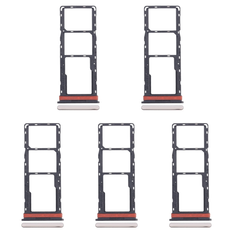 For Infinix Hot 40i X6528B 5pcs SIM Card Tray + SIM Card Tray + Micro SD Card Tray
