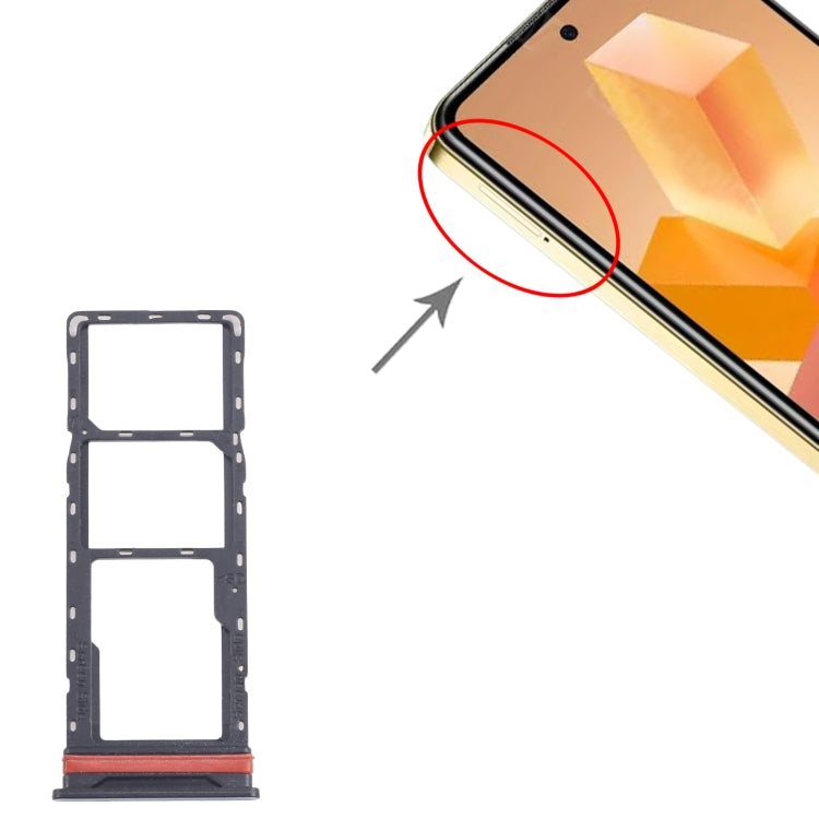 For Infinix Hot 40i X6528B 5pcs SIM Card Tray + SIM Card Tray + Micro SD Card Tray