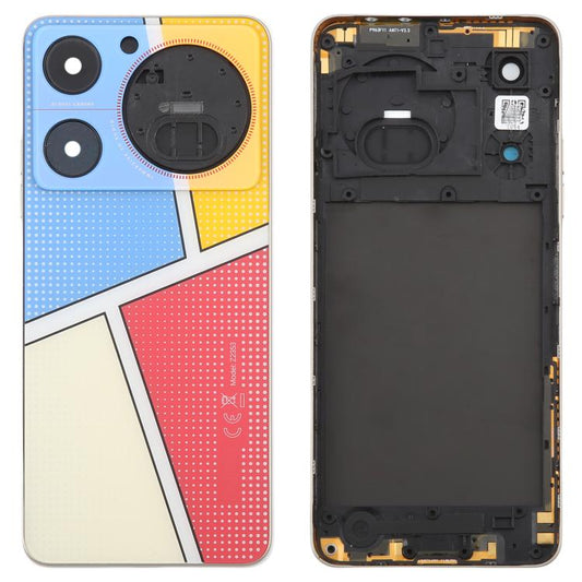 Coque arrière en verre pour ZTE Nubia Music Z2353 avec cadre central et cache d'objectif d'appareil photo (avec cadre central)