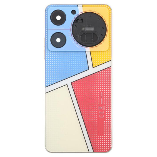 Coque arrière en verre pour ZTE Nubia Music Z2353 avec cadre central et cache d'objectif d'appareil photo (avec cadre central)