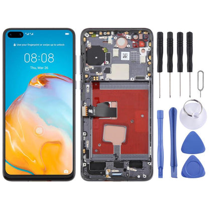 For Huawei P40 TFT LCD Screen Digitizer Full Assembly with Frame, Not Supporting Fingerprint Identification