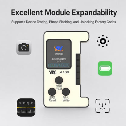 AY A108 Multi-function Dot Matrix Battery Repair Programmer for iPhone 8-16 Pro Max, A108 for iPhone 8-16 Pro Max