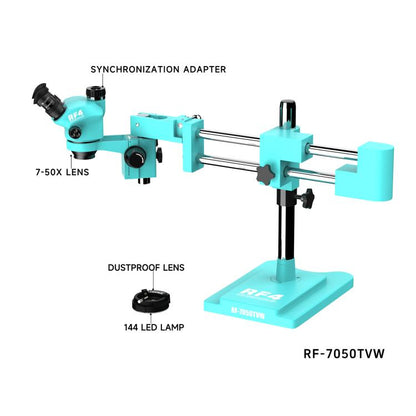 RF4 RF-7050TVW High-definition Binocular Stereo Continuous Zoom Industrial Microscope, RF4 RF-7050TVW