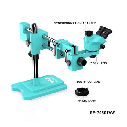 RF4 RF-7050TVW High-definition Binocular Stereo Continuous Zoom Industrial Microscope, RF4 RF-7050TVW