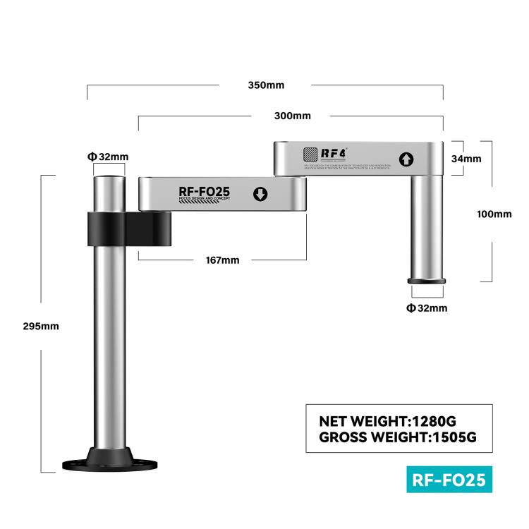 RF4 RF-FO25 360-Degree Rotating Lift Adjustable Microscope Swing Arm Stand, RF4 RF-FO25