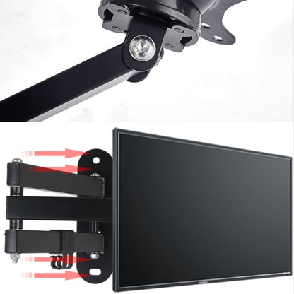 14-27 inch Universal Horizontal Vertical Screen Installable Rotatable Retractable Computer Monitor Three Arms Wall Mount Bracket, 14-27 inch Horizontal Screen Installable