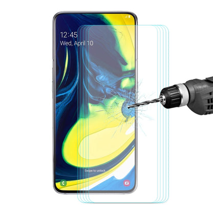 5 PCS ENKAY Hat-Prince 0.26mm 2.5D 9H Tempered Glass Protective Film for Samsung Galaxy A80