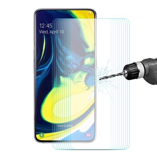 10 films de protection en verre trempé ENKAY Hat-prince 0.26mm 9H 2.5D pour Galaxy A80
