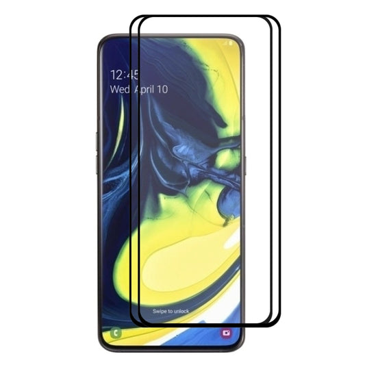 2 PCS ENKAY Hat-prince Film en verre trempé entièrement collé de 0,26 mm 9H 2.5D pour Samsung Galaxy A80