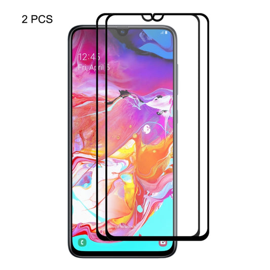 2 PCS ENKAY Hat-prince Film en Verre Trempé 0.26mm 9H 2.5D avec Colle Complète pour Galaxy A70