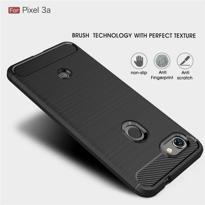Brushed Texture Carbon Fiber TPU Case for Google Pixel 3a, For Google Pixel 3a, Google Pixel 3a