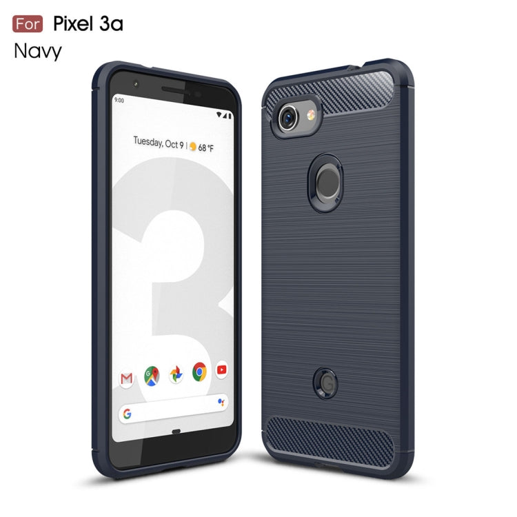 Brushed Texture Carbon Fiber TPU Case for Google Pixel 3a, For Google Pixel 3a, Google Pixel 3a