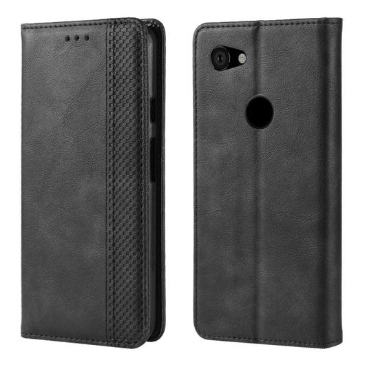 Magnetic Buckle Retro Crazy Horse Texture Horizontal Flip Leather Case for Google Pixel 3a , with Holder & Card Slots & Photo Frame, For Google Pixel 3a