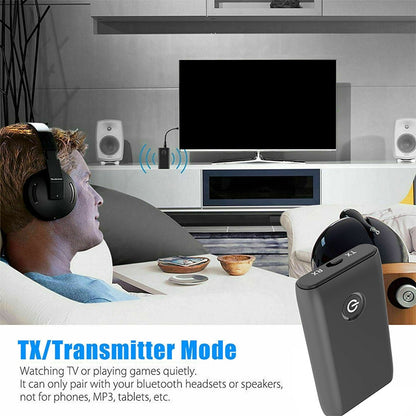 B10S Bluetooth Adapter 5.0 Bluetooth Transmitter Receiver 2 in 1 Bluetooth Adapter, black