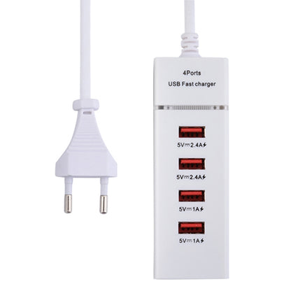 5V 4.1A 4 USB Ports Charger Adapter with Power Plug Cable, Cable Length: 1.5m, EU Plug, EU Plug