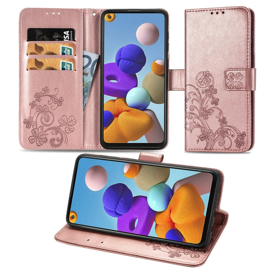 Lucky Clover Pressed Flowers Pattern Leather Case with Holder & Card Slots & Wallet & Hand Strap, For Huawei Nova 7, For Huawei Nova 7 Pro, For Huawei Honor Play 9A, For Huawei Honor 30, For Huawei Honor 30 Pro/30 Pro+, For Huawei P40 Lite E/Y7P       ...