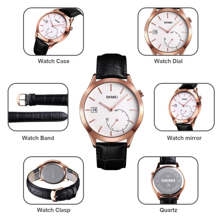 SKMEI 1581 Montre Homme Tendance Créative Simple Décontractée Plein Air Sport Étanche Montre à Quartz Deux Aiguilles
