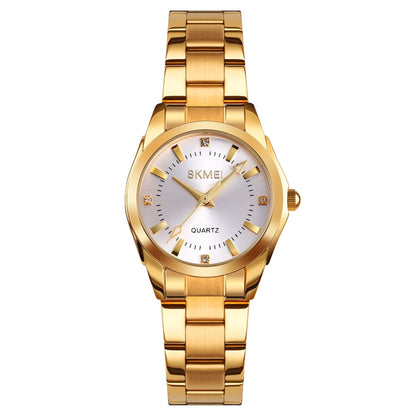 SKmei 1620 Delicate Rhinestone Creative Casual Waterproof Quartz Women Watch Steel Strap Watch