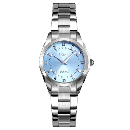 SKmei 1620 Zarte Strass-Uhr Kreative Freizeit Wasserdichte Quarz-Damenuhr mit Stahlarmband