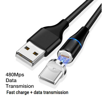 3A USB to USB-C / Type-C Fast Charging + 480Mbps Data Transmission Mobile Phone Magnetic Suction Fast Charging Data Cable, Cable Length: 1m, USB-C / Type-C