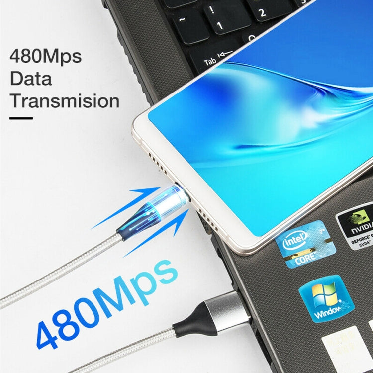 3A USB to USB-C / Type-C Fast Charging + 480Mbps Data Transmission Mobile Phone Magnetic Suction Fast Charging Data Cable, Cable Length: 1m, USB-C / Type-C