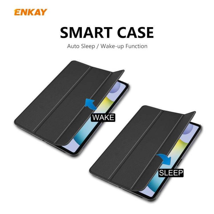 ENKAY ENK-8002 For Samsung Galaxy Tab S6 Lite P610 / P615 PU Leather + Plastic Smart Case with Three-folding Holder, For Samsung Galaxy Tab S6 Lite P610, For Samsung Galaxy Tab S6 Lite P610 / P615 / Tab S6 Lite 2022 / P613 / P619