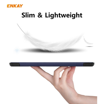 ENKAY ENK-8002 For Samsung Galaxy Tab S6 Lite P610 / P615 PU Leather + Plastic Smart Case with Three-folding Holder, For Samsung Galaxy Tab S6 Lite P610, For Samsung Galaxy Tab S6 Lite P610 / P615 / Tab S6 Lite 2022 / P613 / P619
