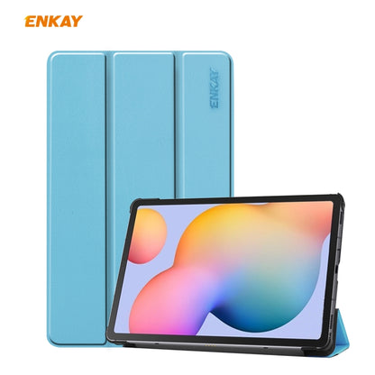 ENKAY ENK-8002 For Samsung Galaxy Tab S6 Lite P610 / P615 PU Leather + Plastic Smart Case with Three-folding Holder, For Samsung Galaxy Tab S6 Lite P610, For Samsung Galaxy Tab S6 Lite P610 / P615 / Tab S6 Lite 2022 / P613 / P619