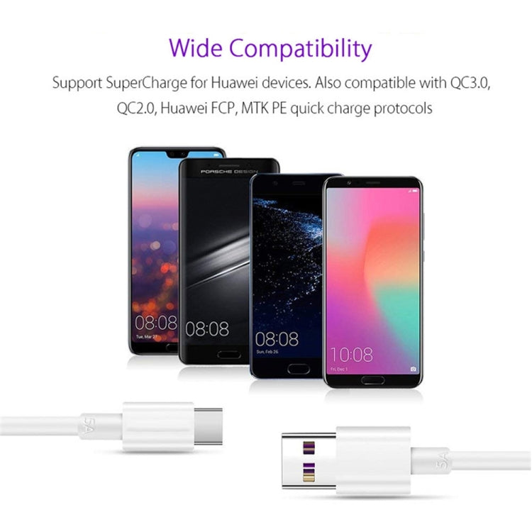 Câble de données universel ultra-rapide USB vers USB-C/Type-C 5 A pour téléphone portable, tablette, PC, 1 m, 1,5 m, 2 m