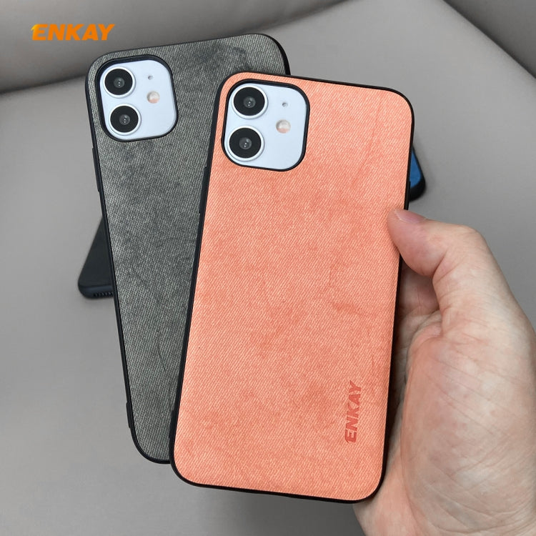 For iPhone 11 ENKAY ENK-PC028 Business Series Fabric Texture PU Leather + TPU Soft Slim Case, For iPhone 11
